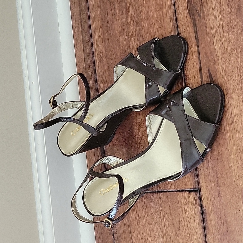 Brown wedge sandals size 8
